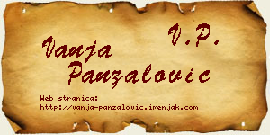 Vanja Panzalović vizit kartica